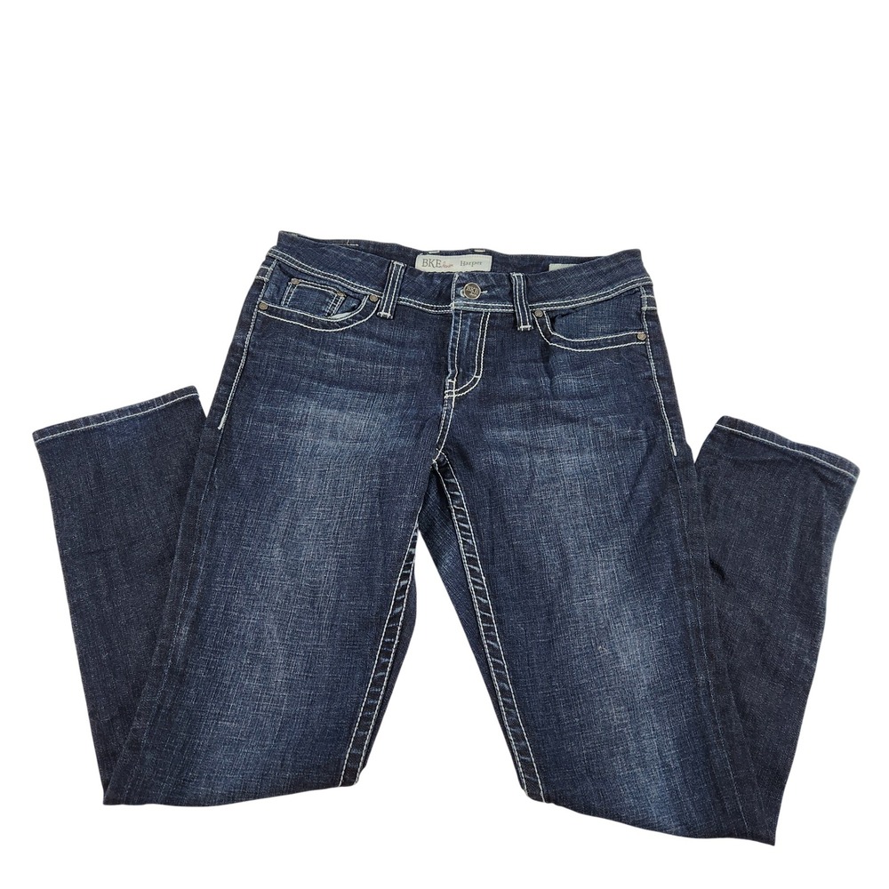 BKE Women’s Straight Leg Jeans - Dark Wash Blue